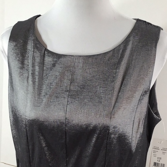 LF Leslie Fay silver gray beaded date dress 12 NWT - Picture 3 of 13
